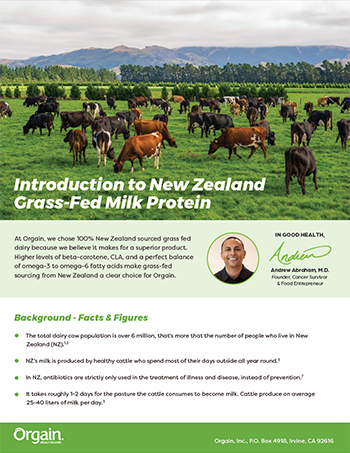 New Zealand Grass-Fed Milk Protein Fact Sheet