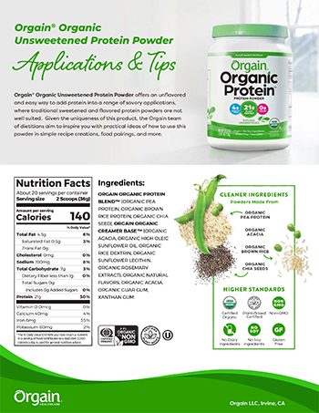Orgain® Organic Unsweetened Protein Powder Applications & Tips